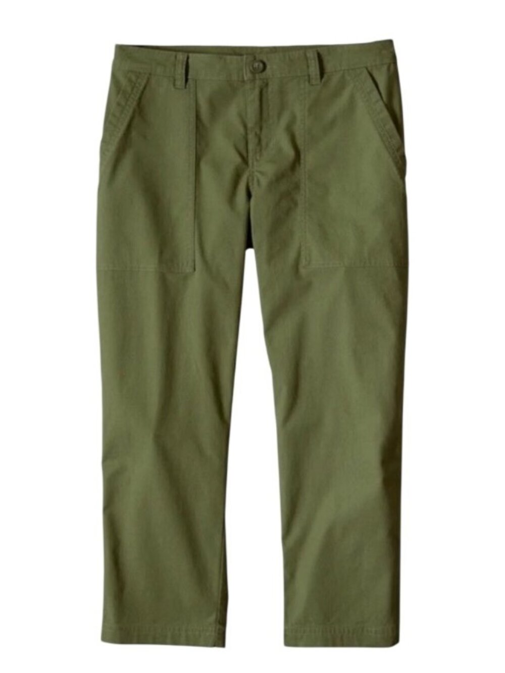 Patagonia Organic Cotton Stretch All-Wear Capris Green Size 10 outdoor hiking